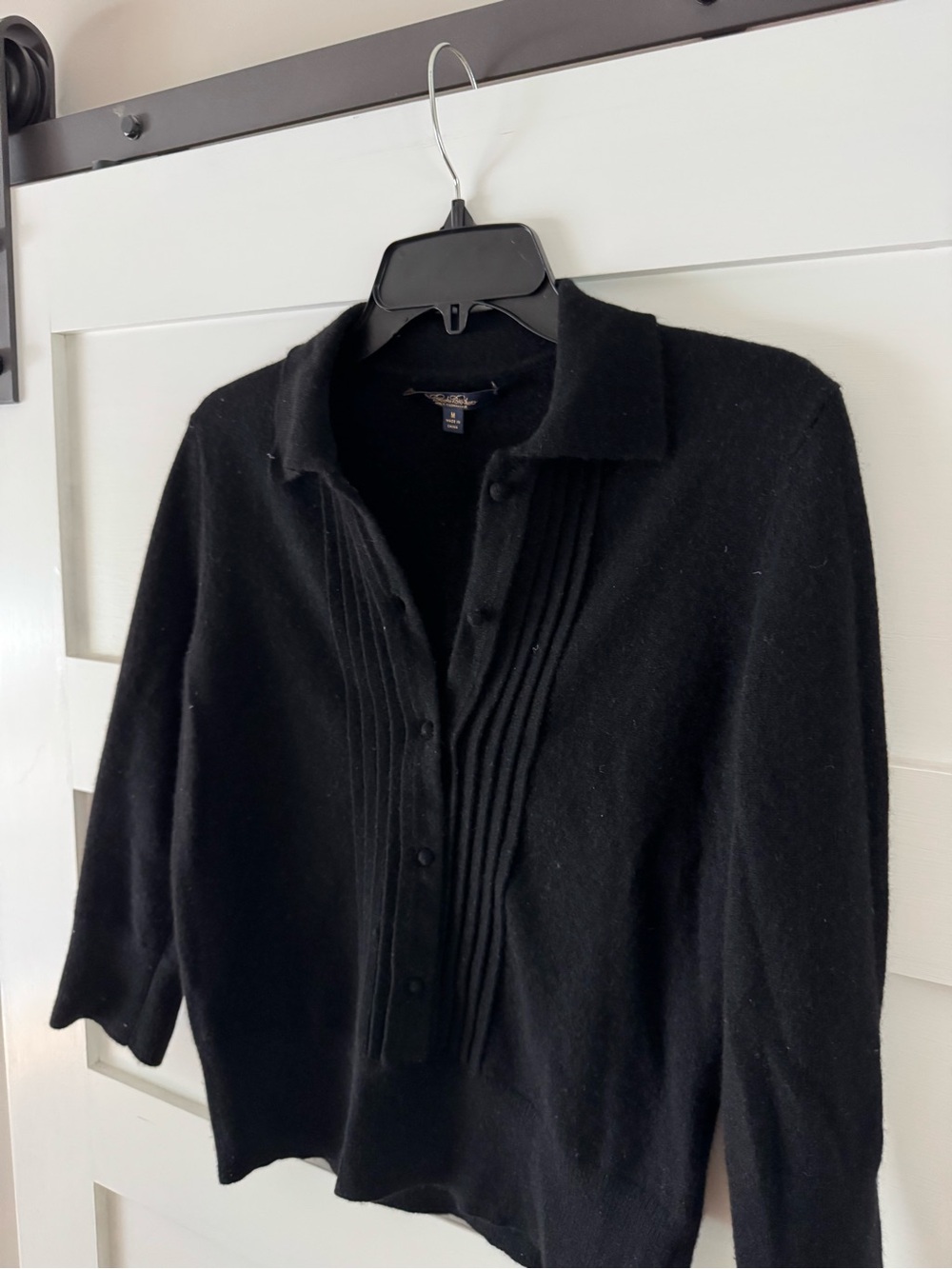 Brooks Brothers Black Knit Classic Sweater Women’s Size Medium